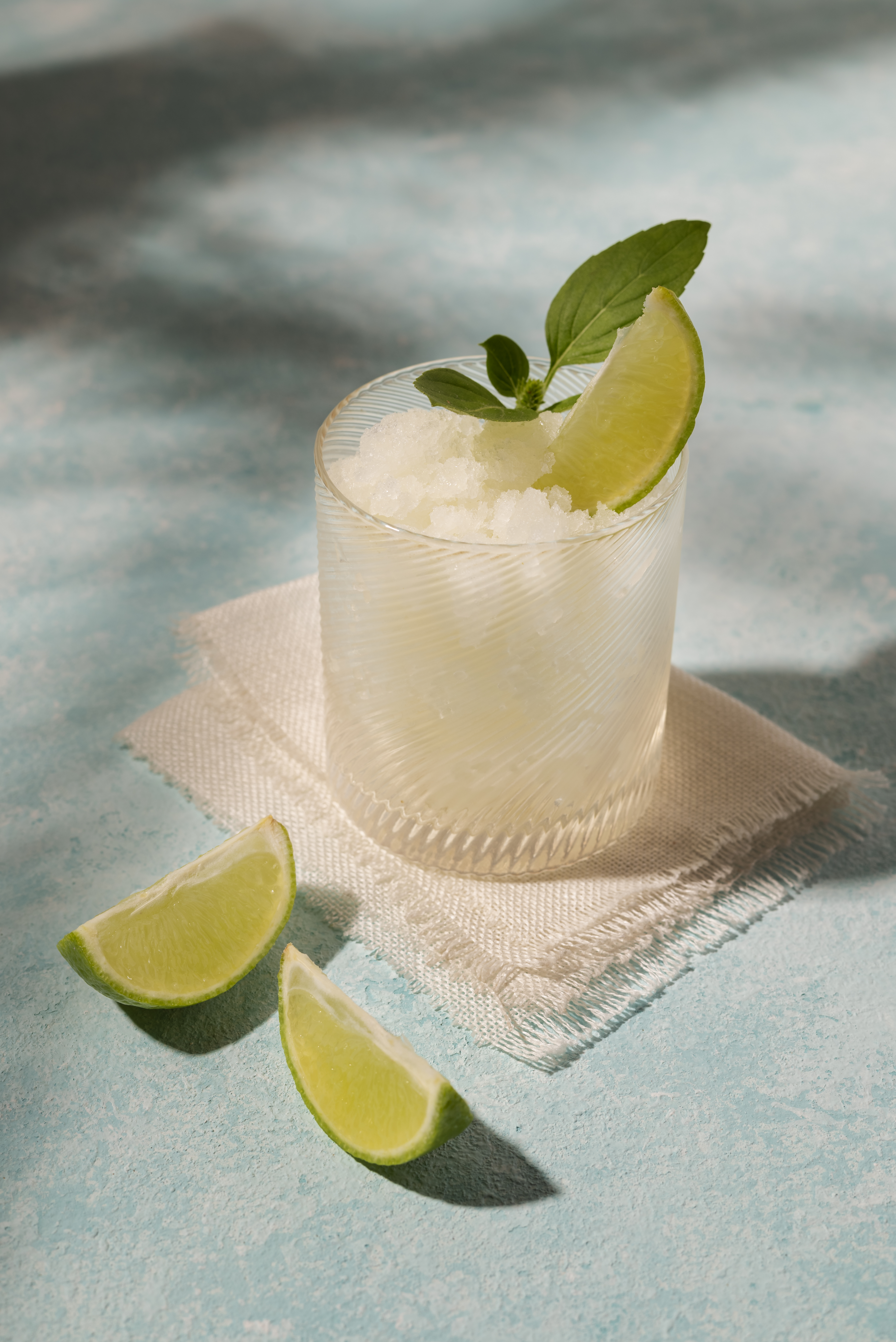 Blanco Lime Margarita with crushed ice, mint, and lime